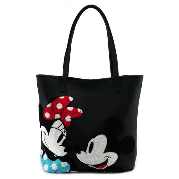 Loungefly Handbags - LOUNGEFLY x Disney Mickey Mouse and Minnie Mouse Tote Black Red